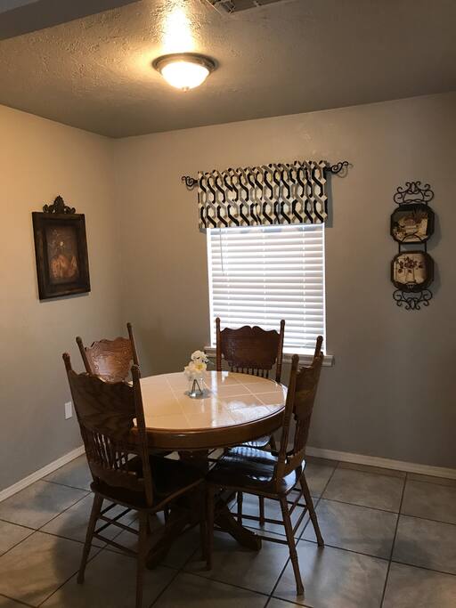 Cozy dining right off living area.