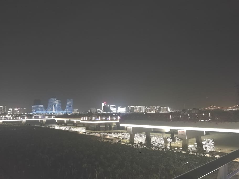 美丽的海沧湾夜景,步行5分钟即可达。