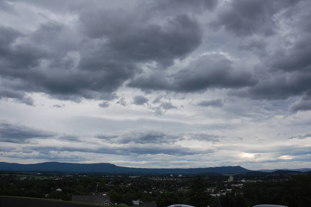 Easterly view of city and mountains
