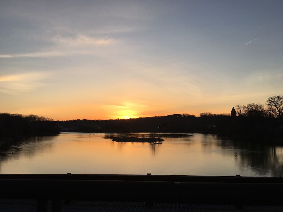 Sunset where the Mohawk River joins the Hudson!