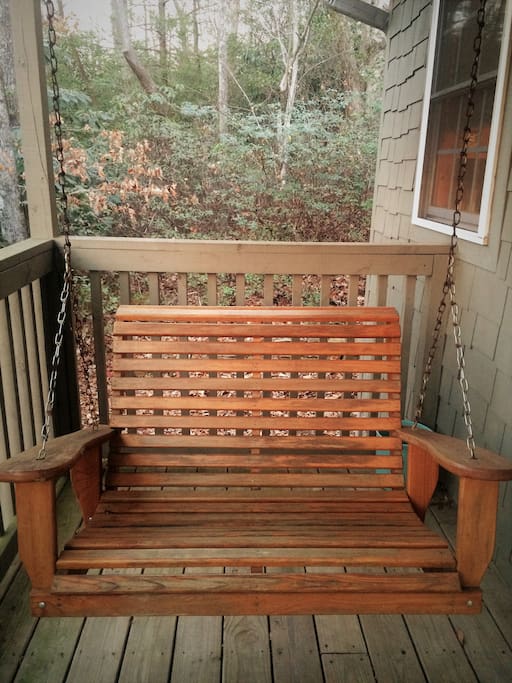 Swing on porch