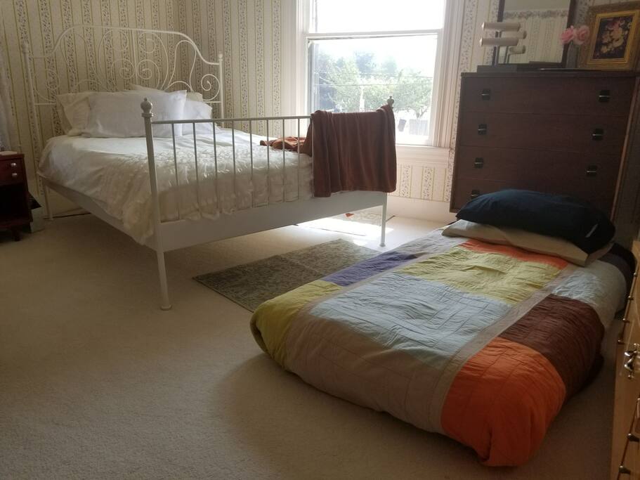 *BY REQUEST ONLY* If you're needing a spot for a 3rd person (or if you're a party of two but want your own beds), make sure to choose our twin air mattress option! Extra fee applies