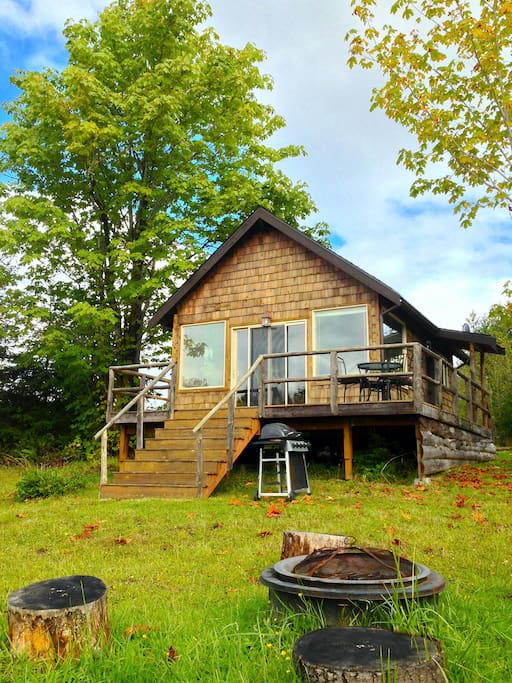 Gather Round the Outdoor Fire Pit and Enjoy a BBQ, all with Your Own Private Meadow and Pond!