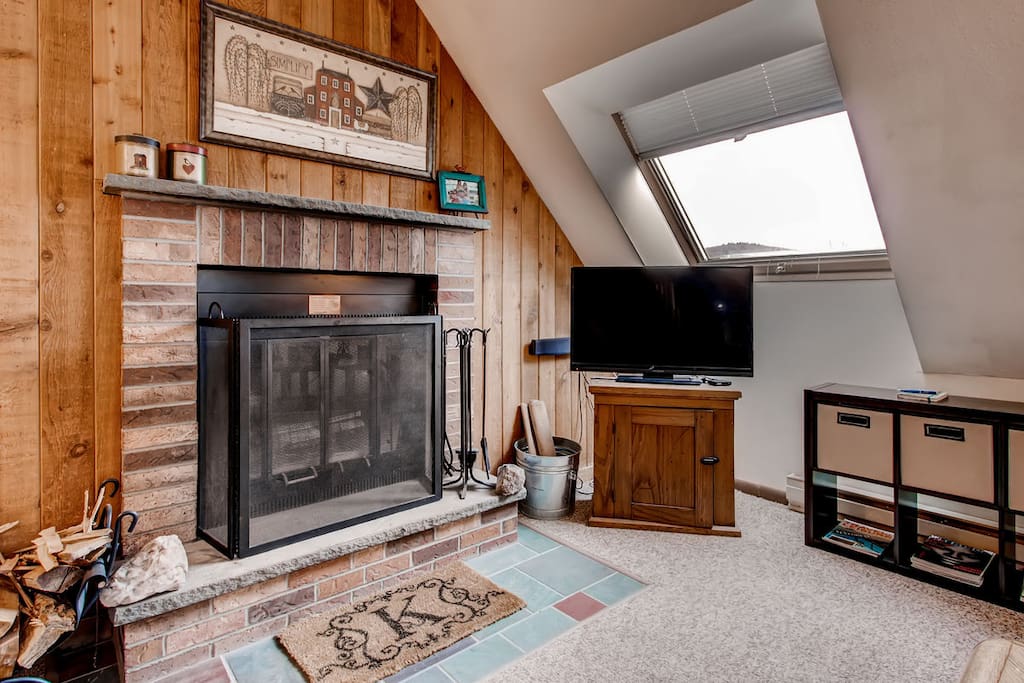 Fireplace and flat screen TV