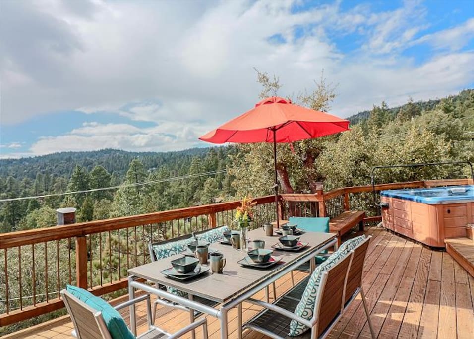 Spa with great views and outdoor dining.