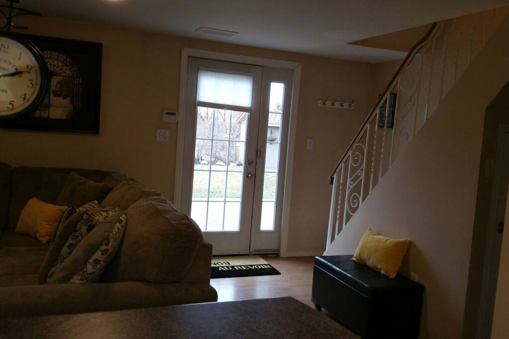 Private entrance at back of house. Secure and safe