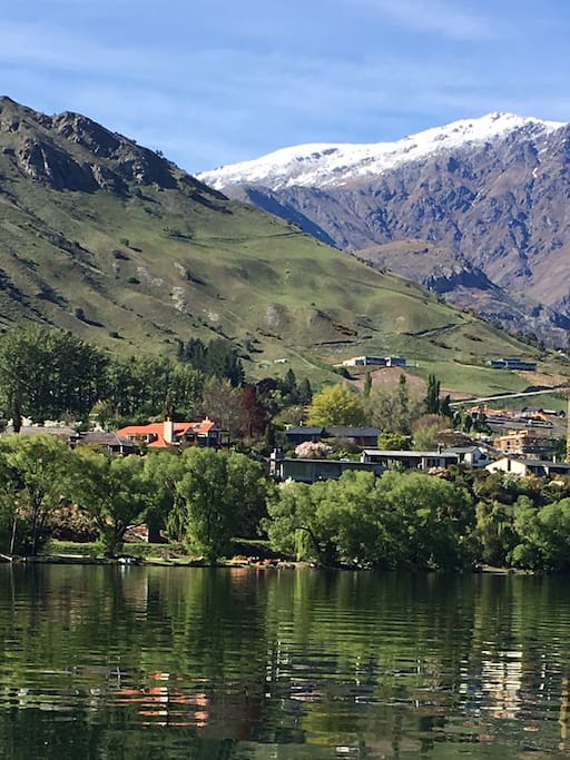 Looking across Lake Hayes back to house