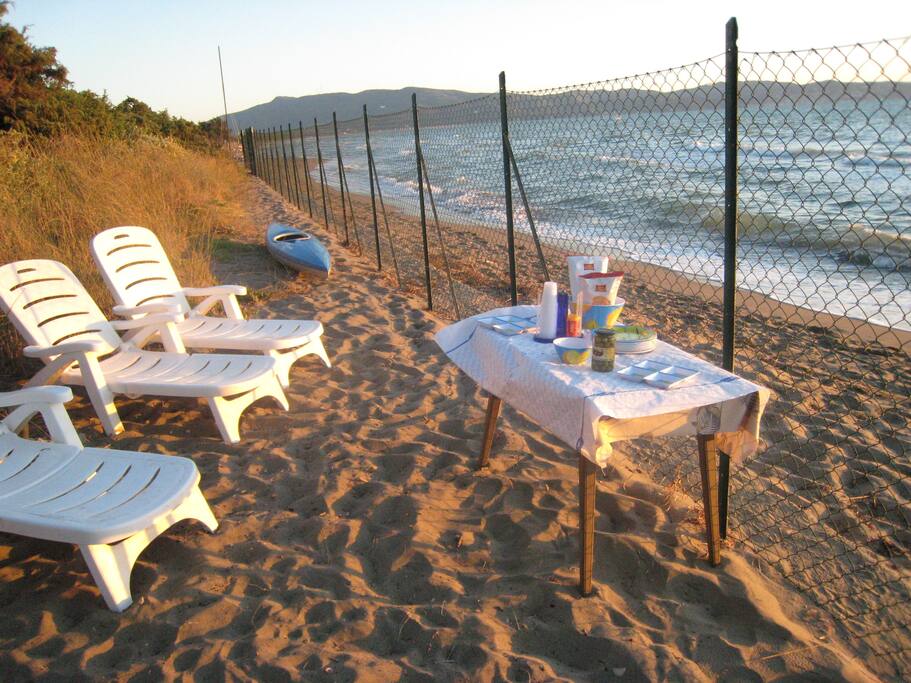 Private fenced beach