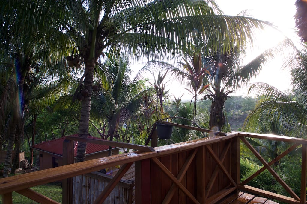 Early morning on the balcony of the Cozy Cabana