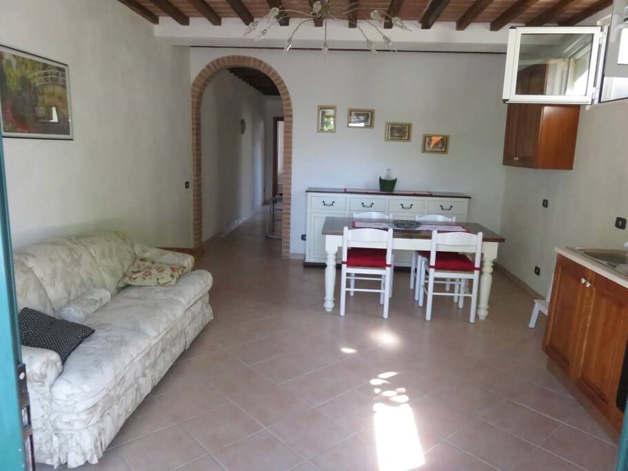 Living room/kitchen and dining area