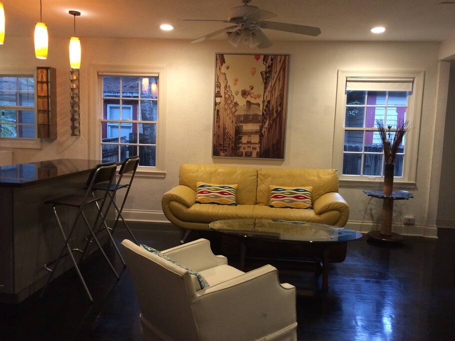 Living room connected with kitchen