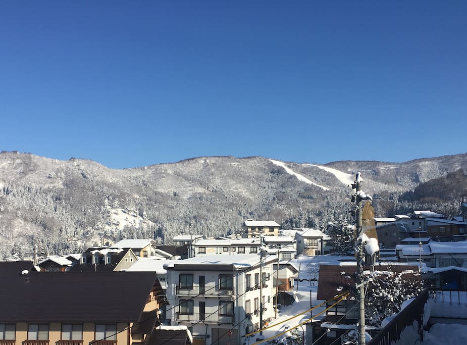 View to the ski resort