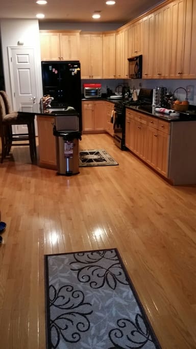 Kitchen right off private staircase