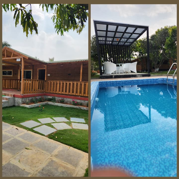 Euphoria Wooden Farmhouse with Private Pool Farm stays for Rent in