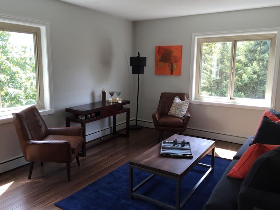Living Room area! What you don't see is the 55" Smart TV and air conditioner that was installed in 2016