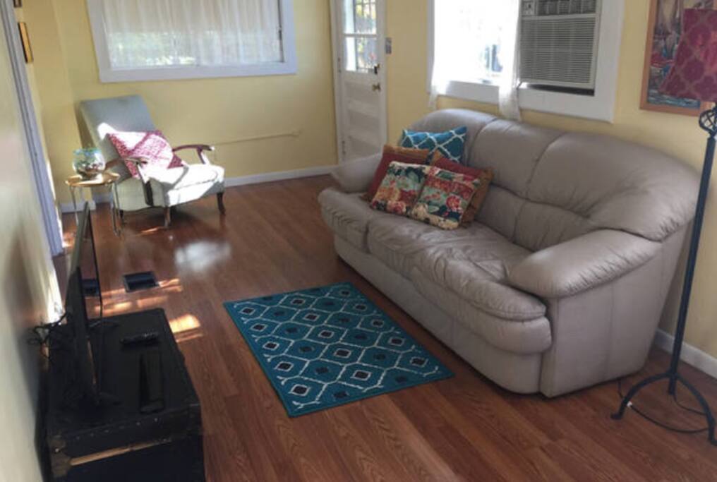 Enter into the apartment through your own private entrance into this living room