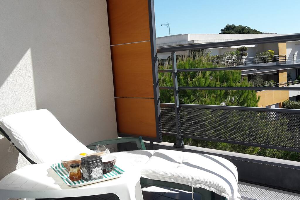 Petit déjeuner transat au soleil