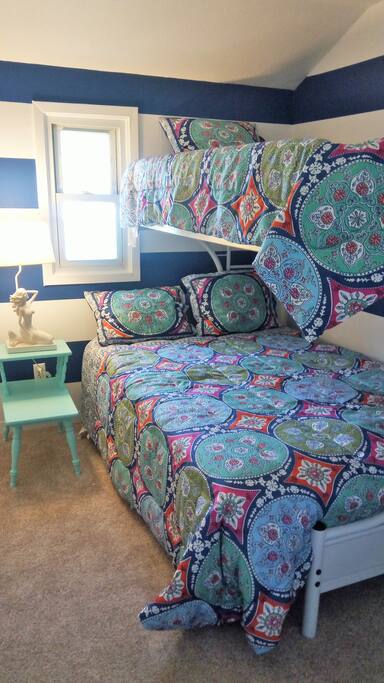 Second Bedroom With Twin over Double Bunk Bed