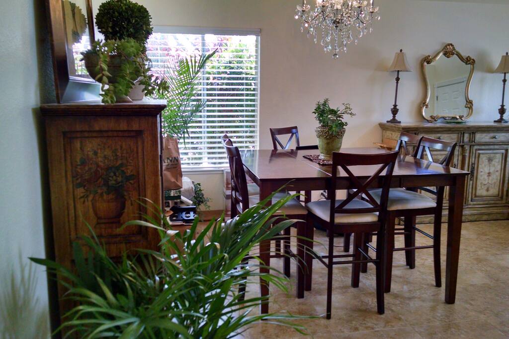 Spacious Dining room/Living room combination with half bath on main floor.