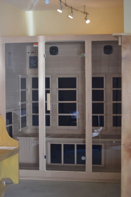 Infrared Sauna located on the first floor at the end of the entryway.