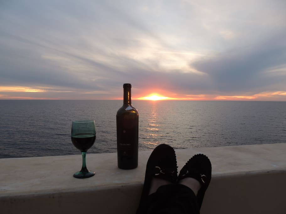 Sundown With a Glass of Wine