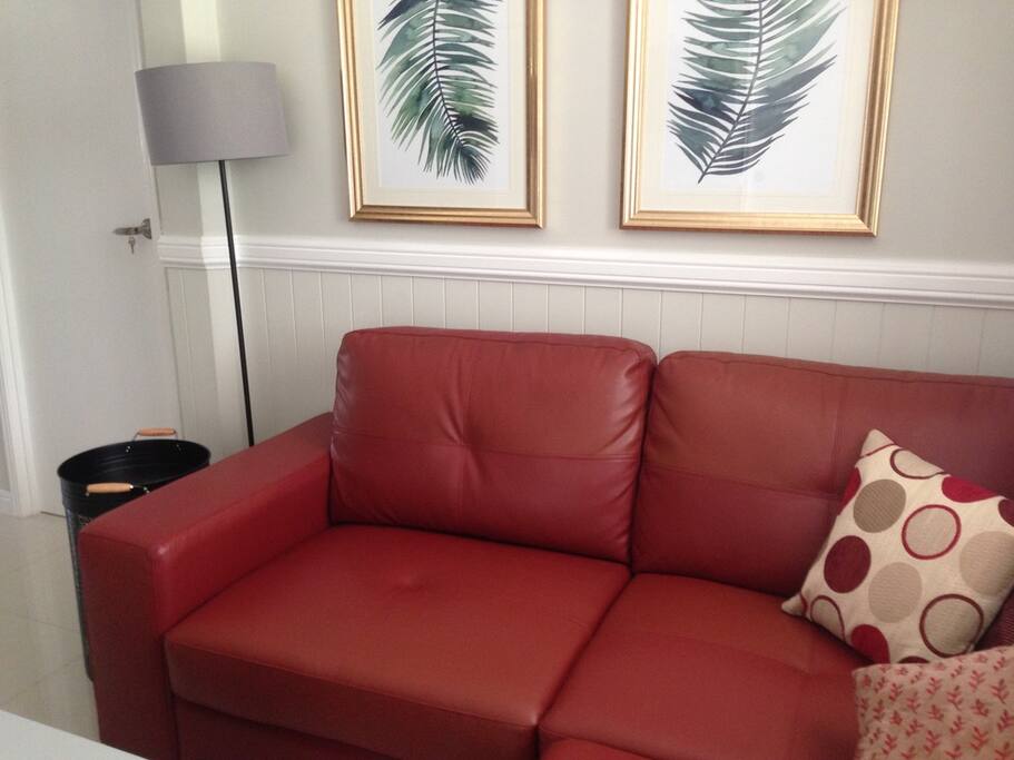 Comfy sofa in lounge area