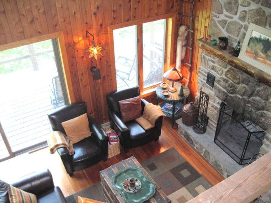 View of great room from loft