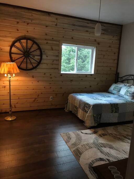 This bedroom has a full-size bed.