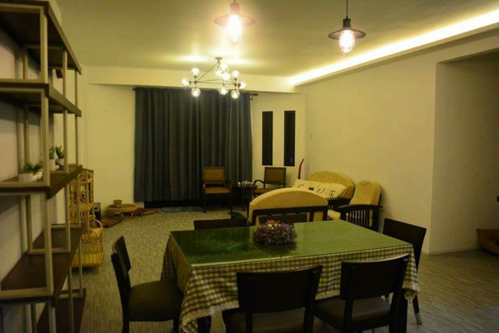Dining table for Steamboat. Pot is provided.