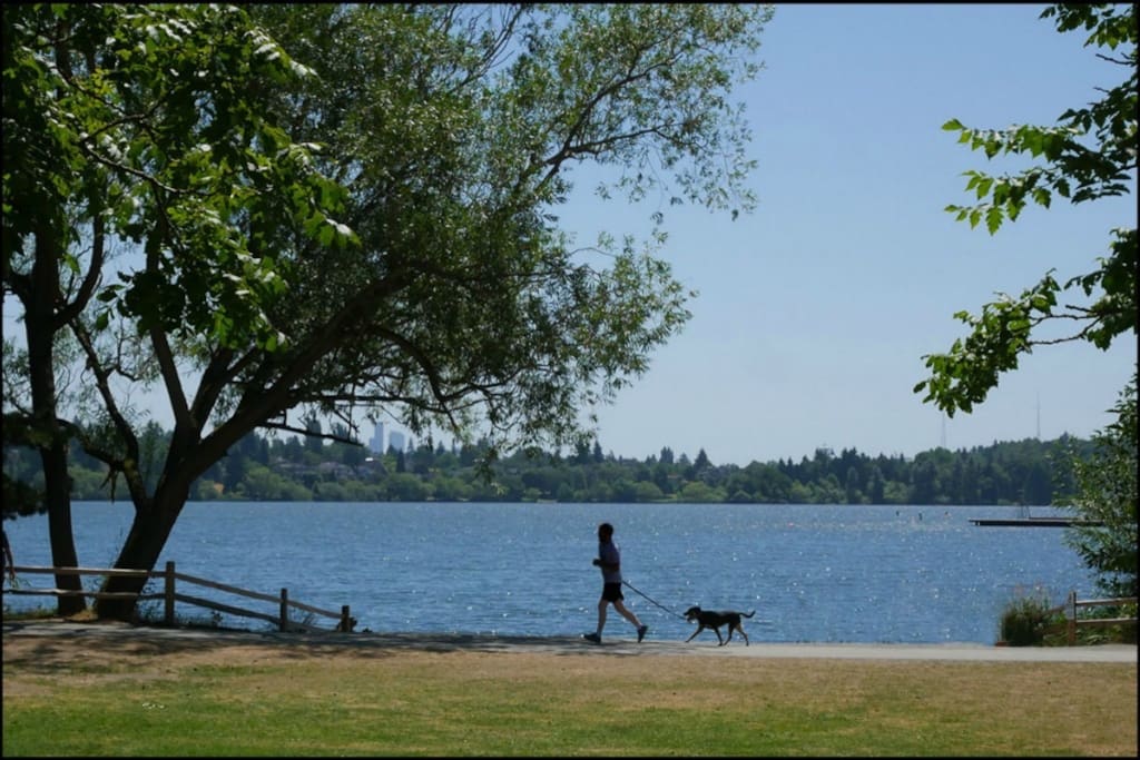 We are about one block from Green Lake!!