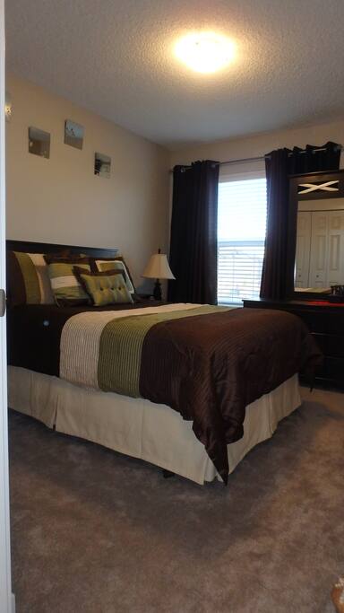 South facing window, double sized bed