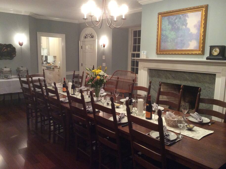 The dining room seats 16