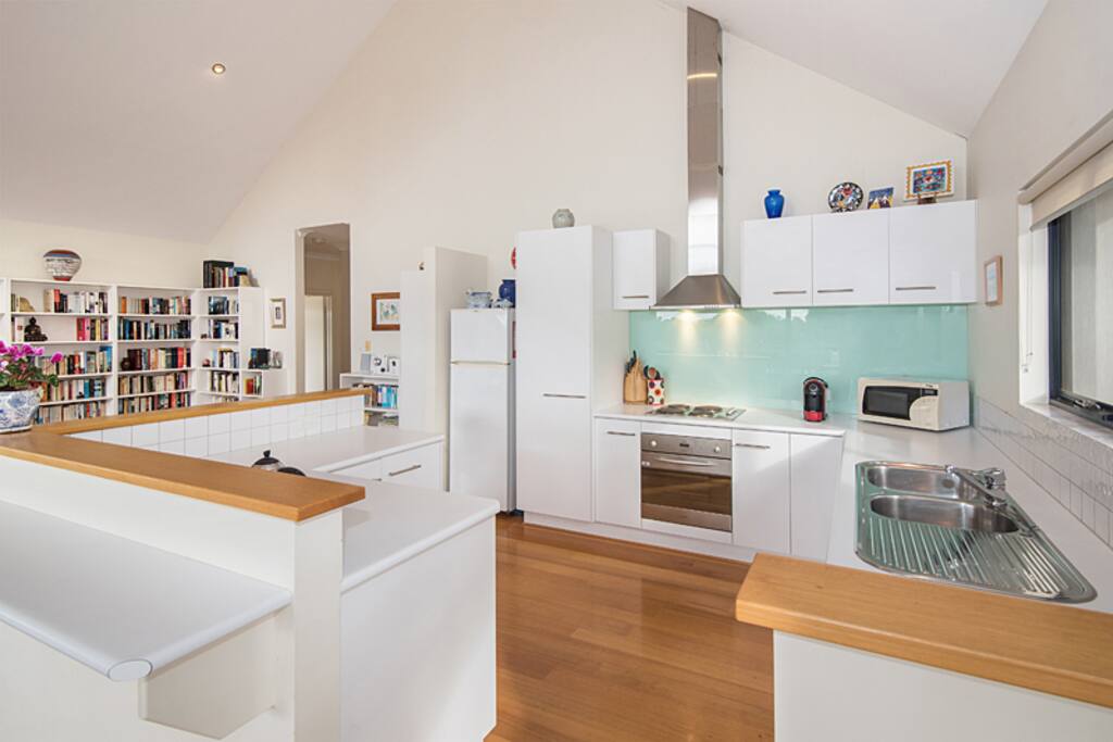 A fully equipped kitchen, including a dishwasher.