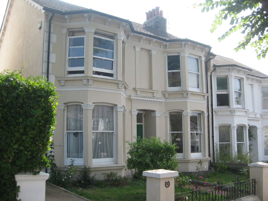The front of the house.