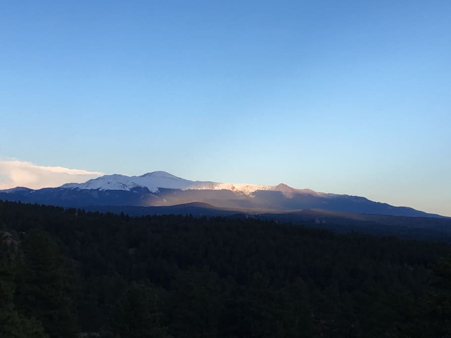 Breathtaking view of Pike’s Peak from the deck.