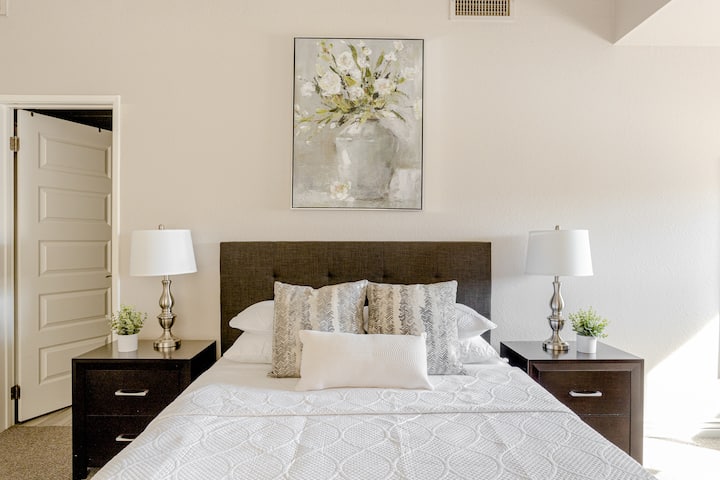 Upstairs master with private bath.