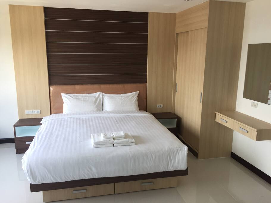 Clean beds with crisp white sheets