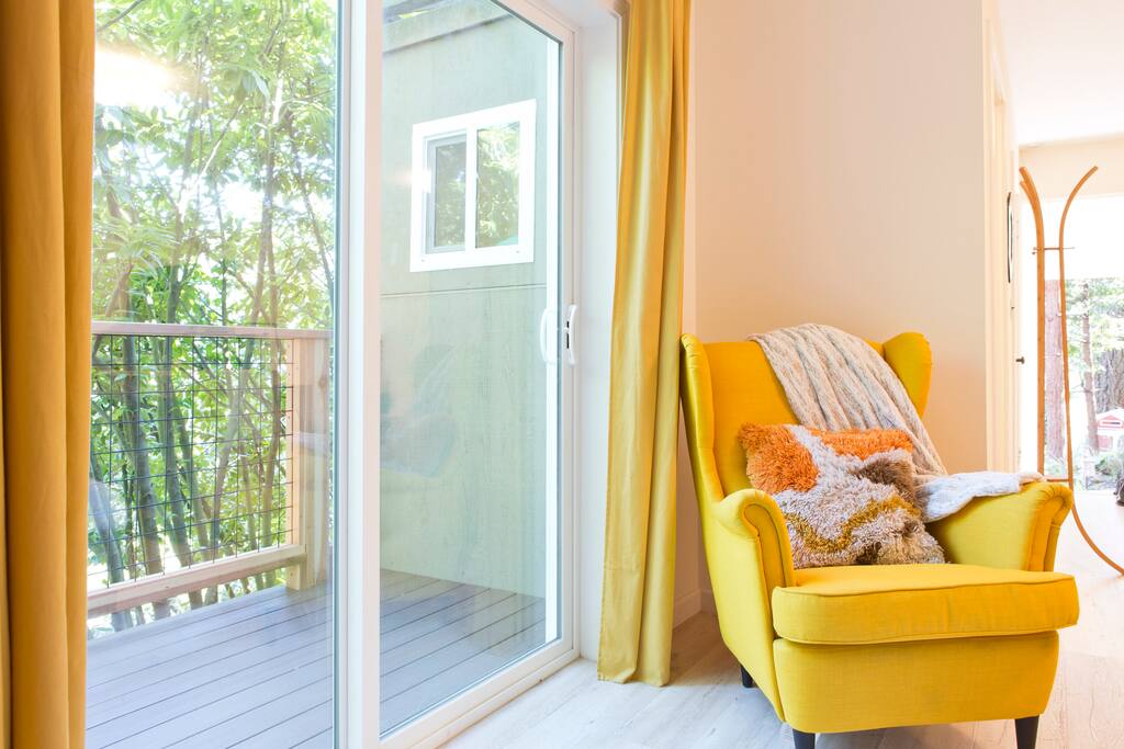 Private balcony with the view of the woods