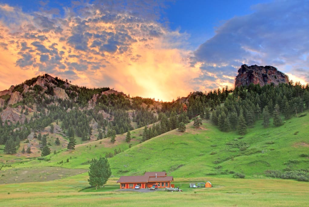 Lodge with 30 acres and miles of wilderness behind