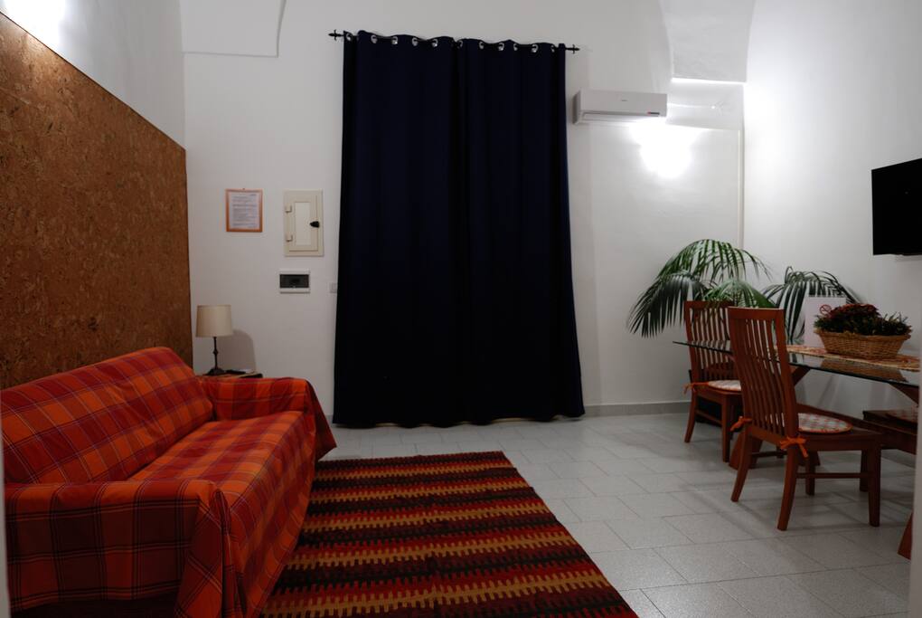 ingresso soggiorno/TV 40''/ divano letto matrimoniale