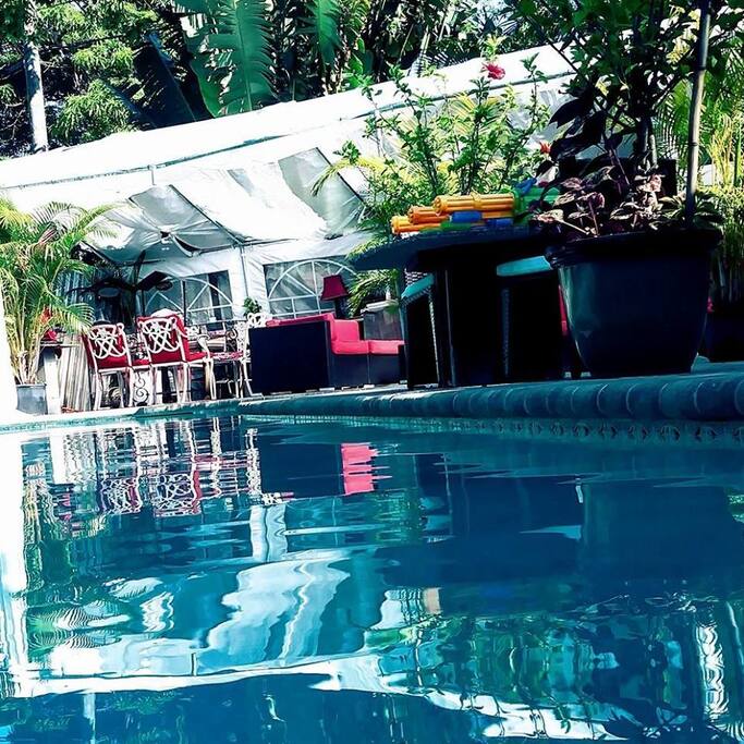 pool daytime looking at outdoor living space