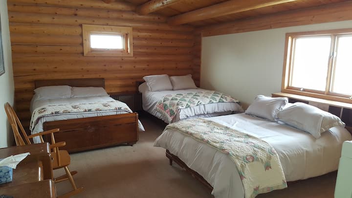 Large Bedroom, 3 Queen Sized beds.