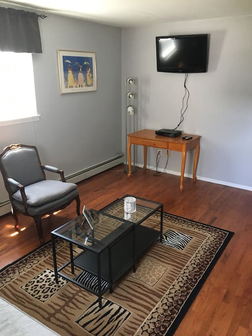 Living area with cable TV