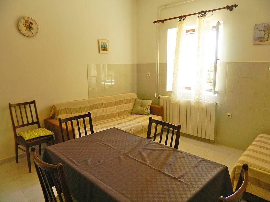 kitchen and living room