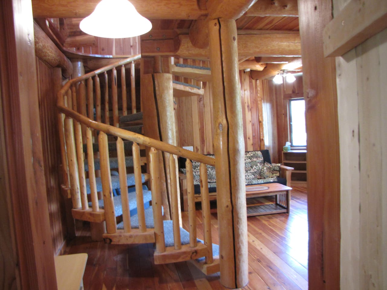 log spiral stairs