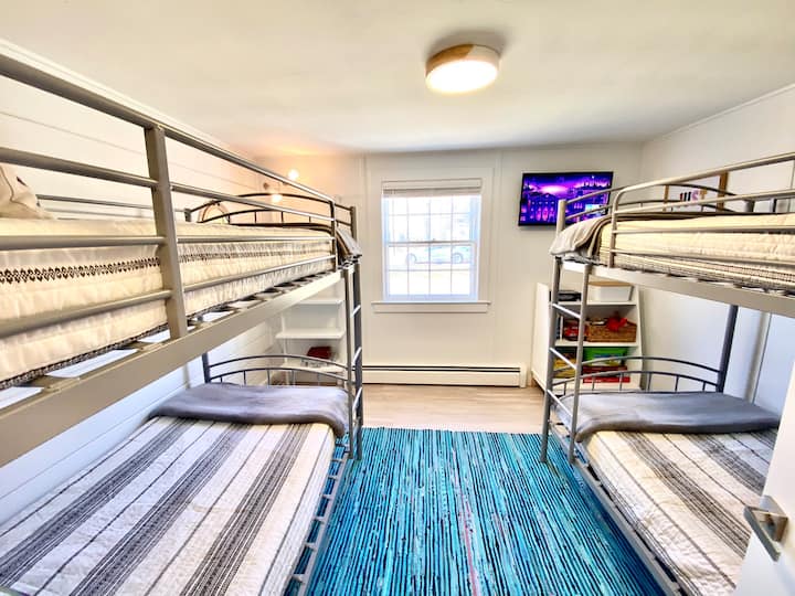 Twin bunk room. Sleeps 4. Smart TV. Cotton sheets and quilts. 