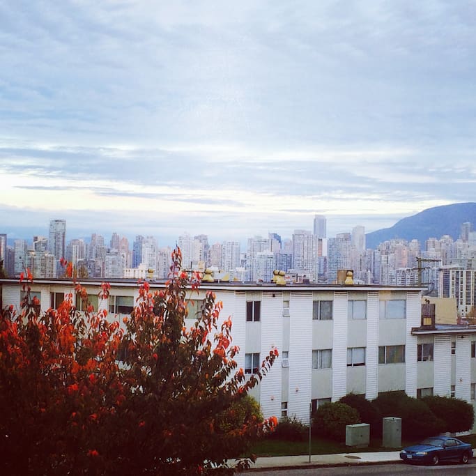 View of downtown Vancouver from bedroom.