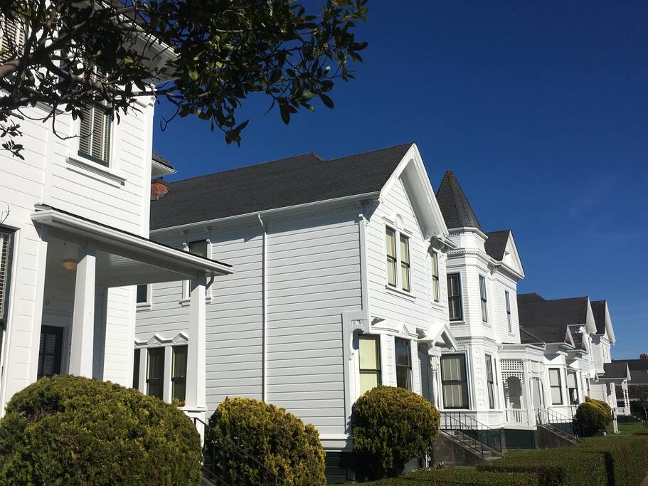 Located on the street with all the pretty white Victorian Homes