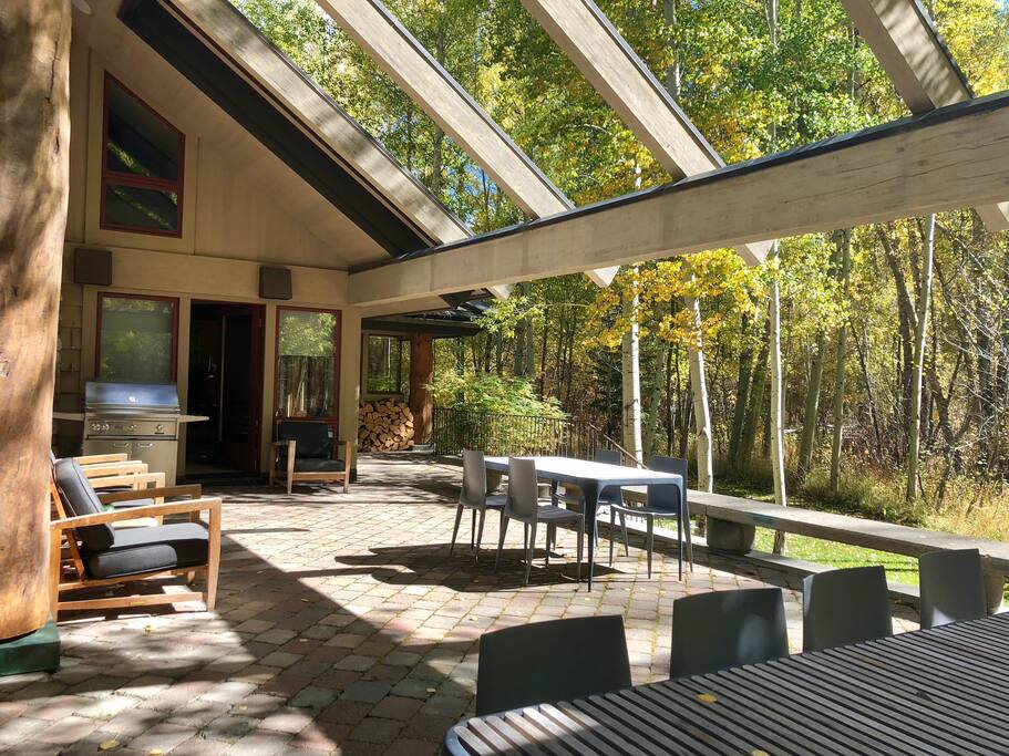 Lounging, grilling, dining and yoga on the patio.