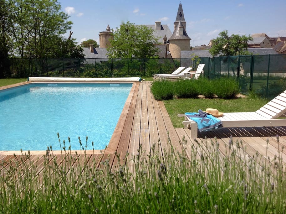 Our swimming pool has both a security fence and a security cover for your peace of mind.